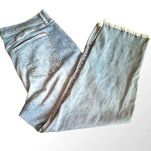 Hudson Jeans Women’s Size 34 Blue Noa High Rise Straight Leg Ankle with Raw Hem